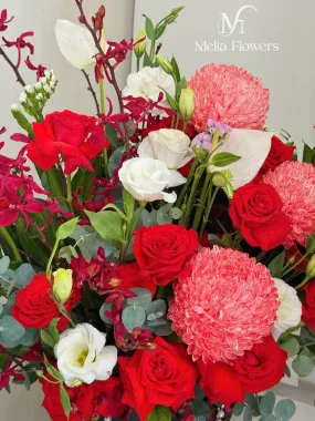 Glory Red – lẵng hoa chúc mừng